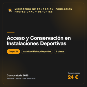 Acceso y Conservación en Instalaciones Deportivas E1 · Educación