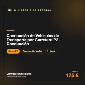 Conducción de Vehículos de Transporte por Carretera P2 · Conducción E2 · Defensa