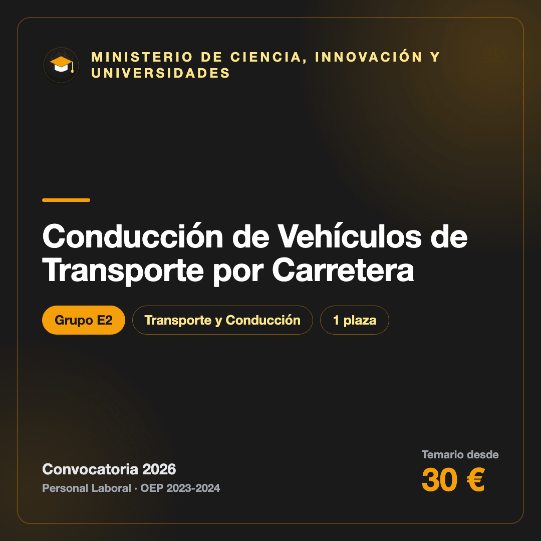 Conducción de Vehículos de Transporte por Carretera E2 · Ciencia