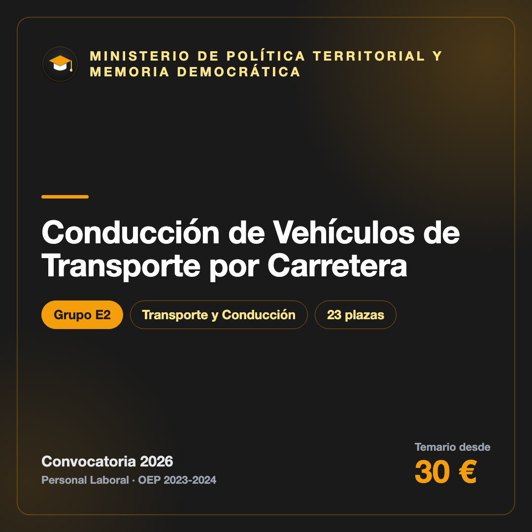 Conducción de Vehículos de Transporte por Carretera E2 · Política Territorial