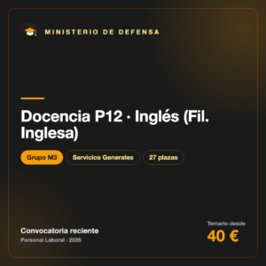 Temario Docencia P12 · Inglés (Fil. Inglesa) M3 · Defensa