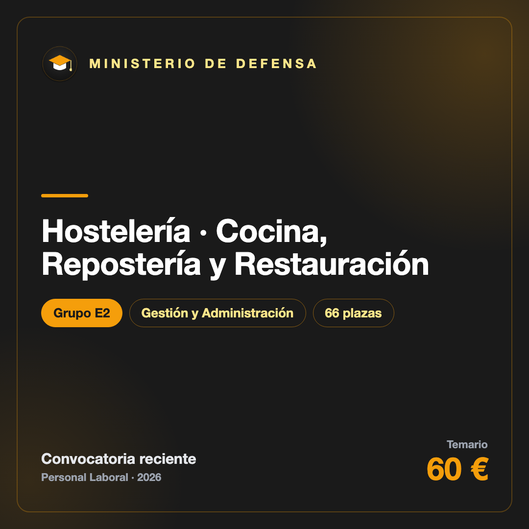 Hostelería · Cocina, Repostería y Restauración E2 · Defensa