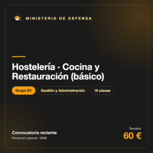 Hostelería · Cocina y Restauración (básico) E1 · Defensa