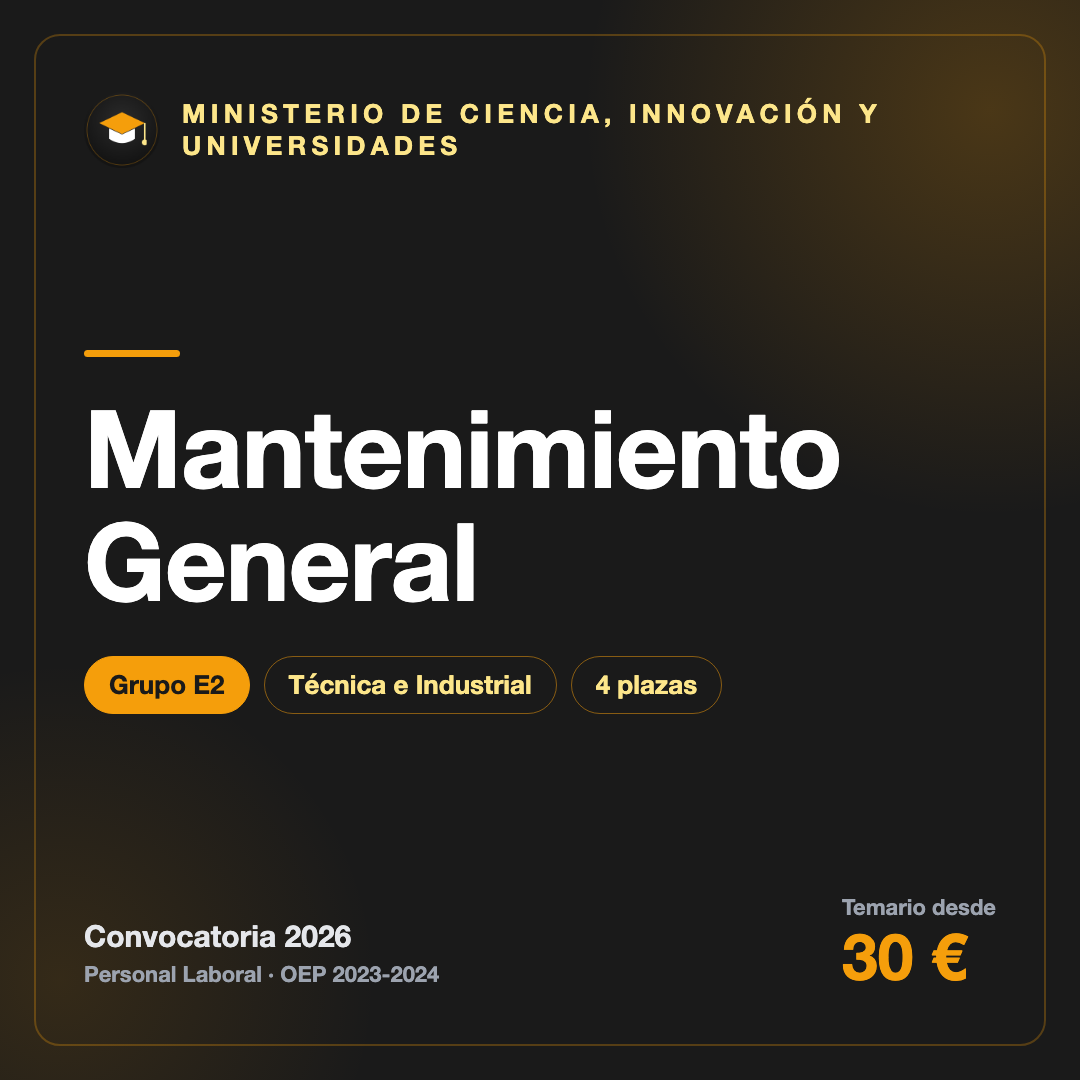 Mantenimiento General E2 · Ciencia