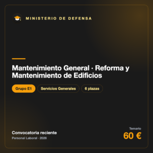 Mantenimiento General · Reforma y Mantenimiento de Edificios E1 · Defensa