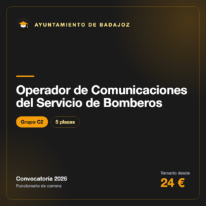 Operador de Comunicaciones del Servicio de Bomberos C2 · Badajoz