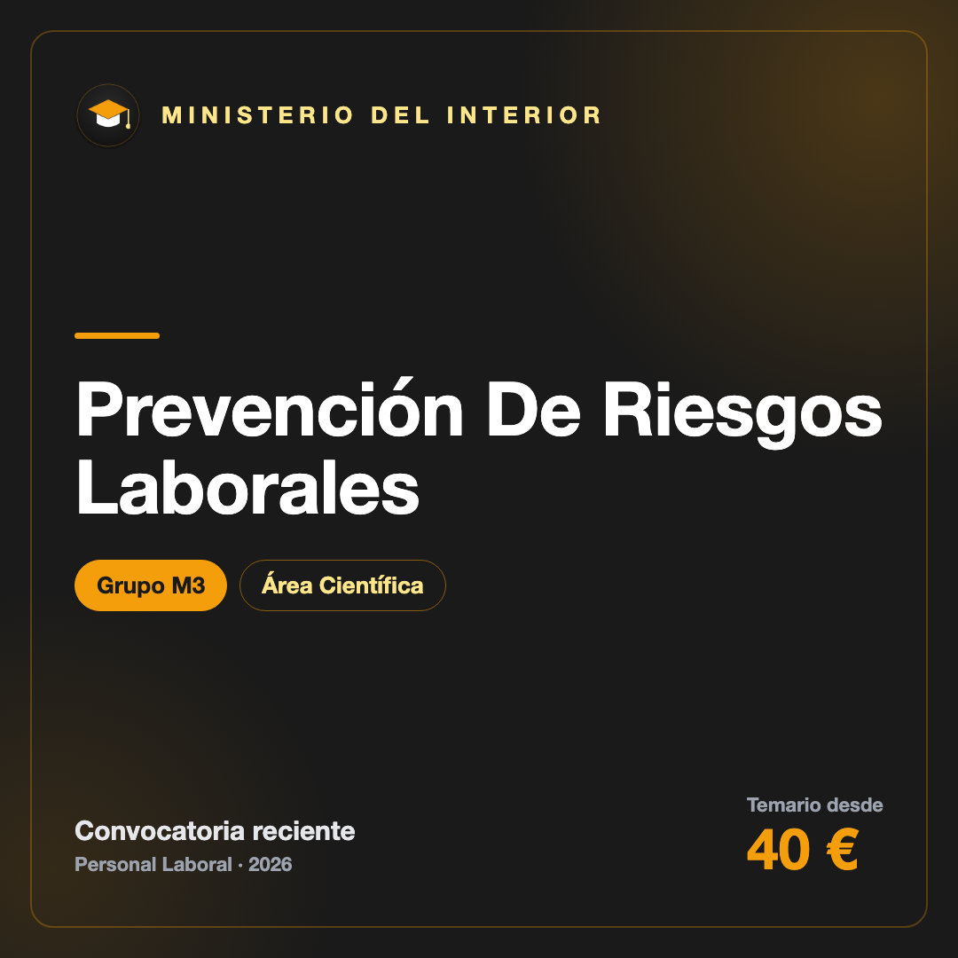 Temario Prevención De Riesgos Laborales M3 · Interior