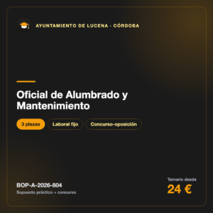 Oficial de Alumbrado y Mantenimiento · Ayuntamiento de Lucena