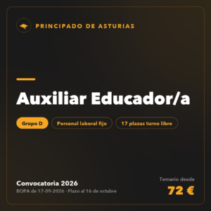 Auxiliar Educador/a · Principado de Asturias 2026