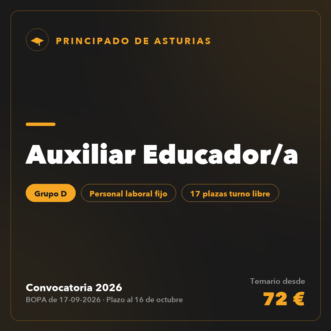 Auxiliar Educador/a · Principado de Asturias 2026