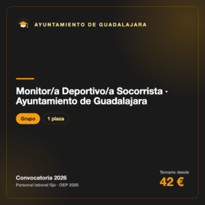 Monitor/a Deportivo/a Socorrista · Ayuntamiento de Guadalajara