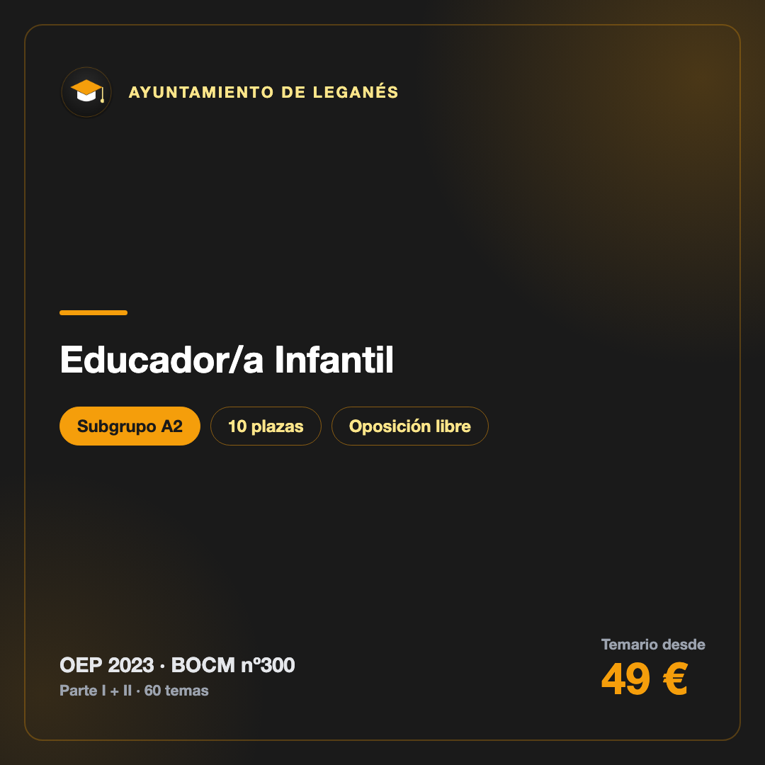 Educador/a Infantil A2 · Ayuntamiento de Leganés