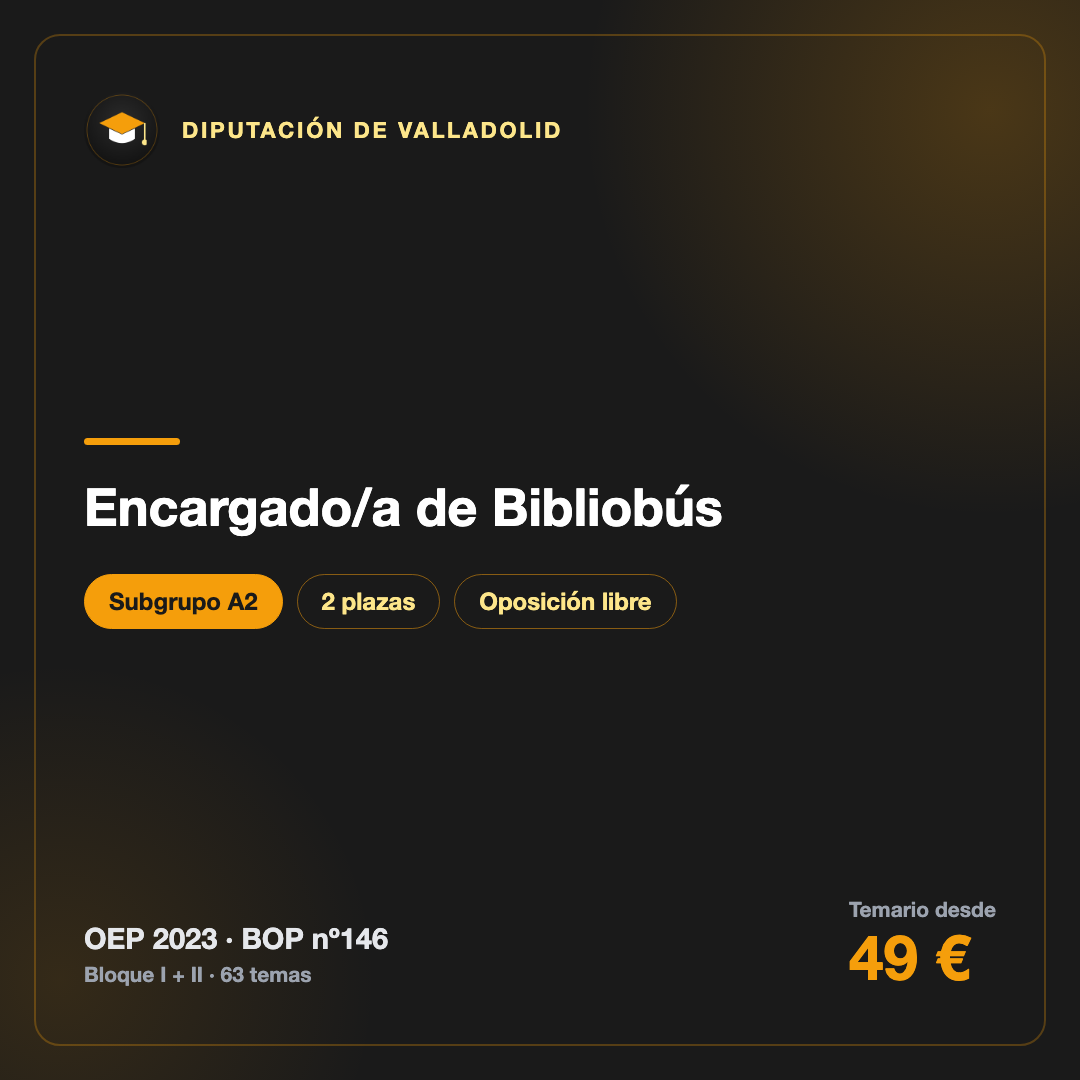Encargado/a de Bibliobús A2 · Diputación de Valladolid