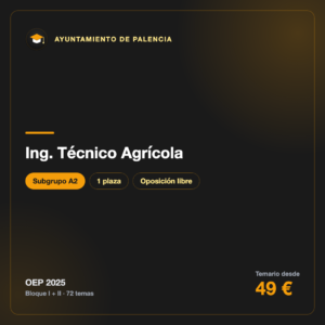 Ingeniero/a Técnico/a Agrícola A2 · Ayuntamiento de Palencia