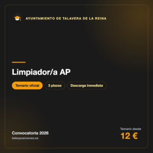 Limpiador/a AP · Ayuntamiento de Talavera de la Reina