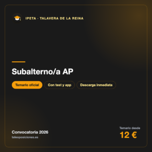 Subalterno/a AP · IPETA · Ayuntamiento de Talavera de la Reina