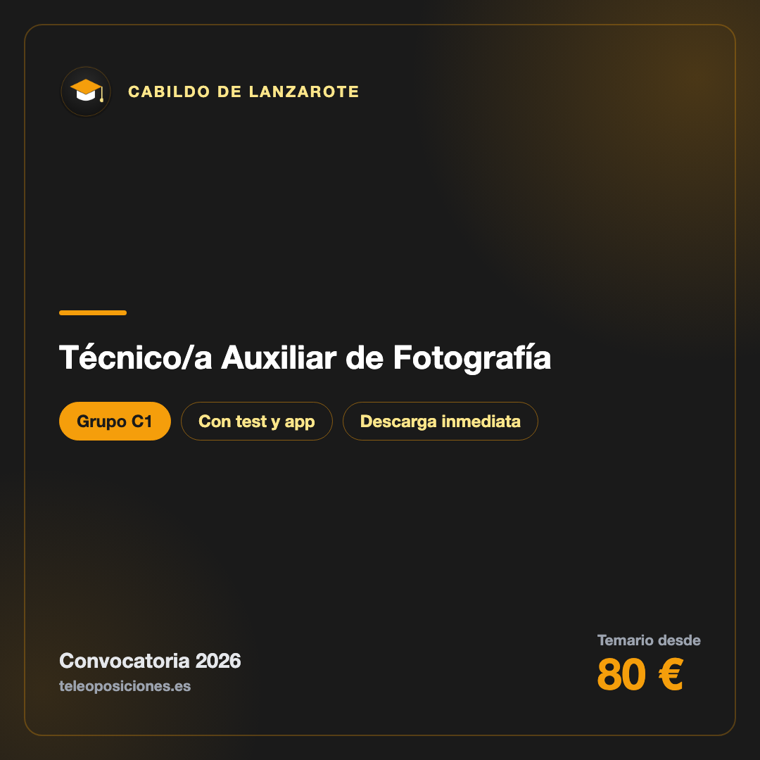 Técnico/a Auxiliar de Fotografía C1 · Cabildo de Lanzarote