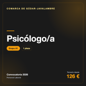 Psicólogo/a A1 · Comarca de Gúdar-Javalambre