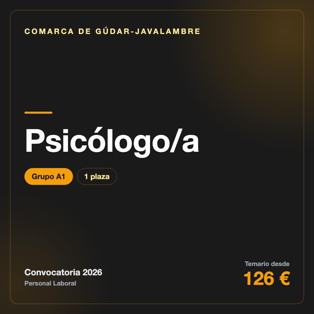 Psicólogo/a A1 · Comarca de Gúdar-Javalambre