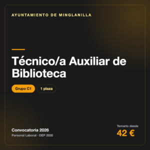 Técnico/a Auxiliar de Biblioteca C1 · Ayuntamiento de Minglanilla