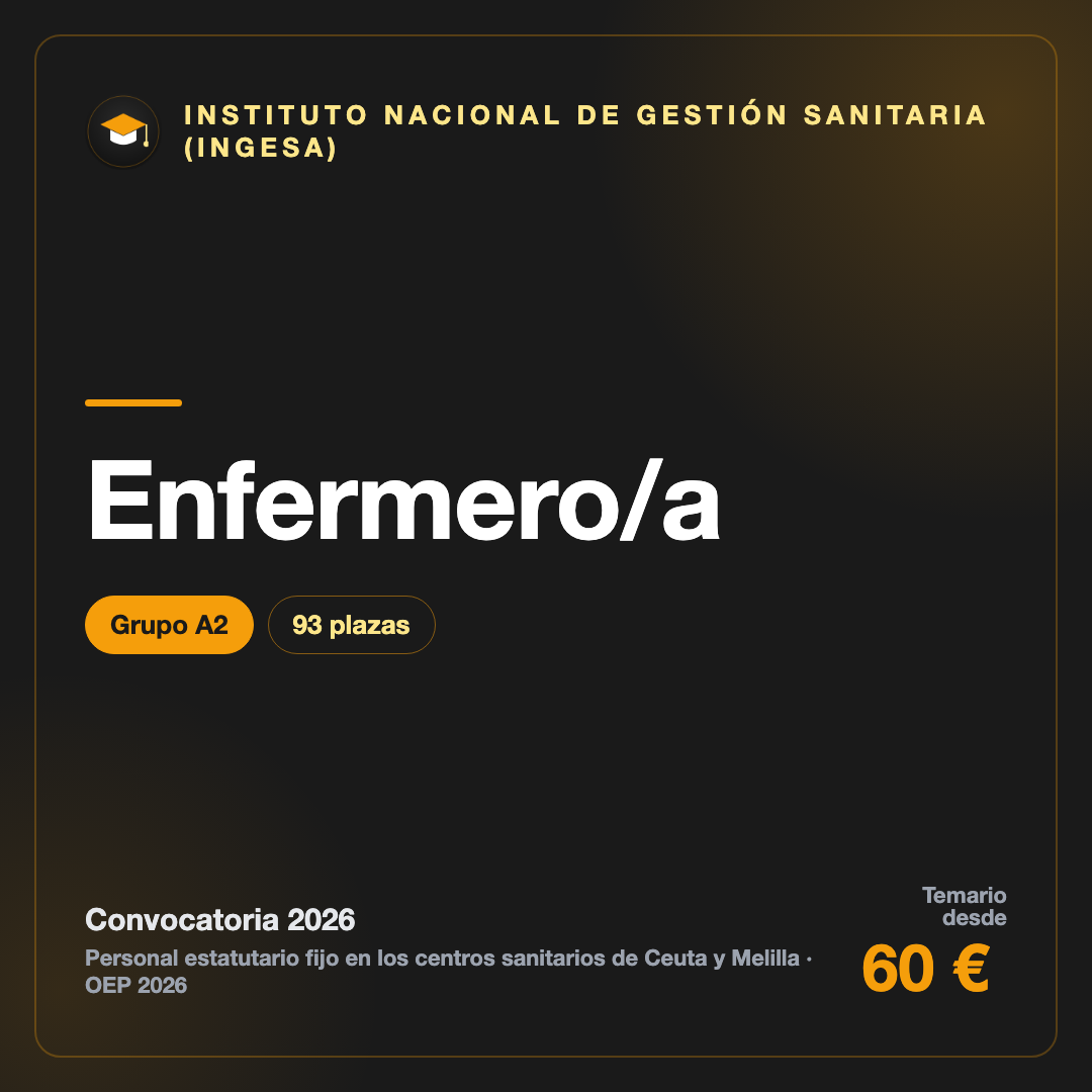 Enfermero/a A2 · INGESA Ceuta y Melilla