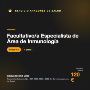 Facultativo/a Especialista de Área de Inmunología A1 · Servicio Aragonés de Salud