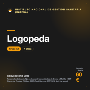 Logopeda A2 · INGESA Ceuta y Melilla