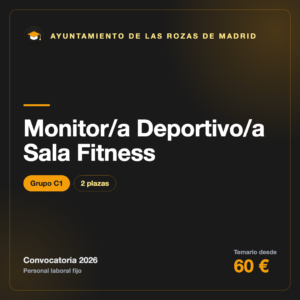 Monitor/a Deportivo/a Sala Fitness C1 · Ayuntamiento de Las Rozas de Madrid