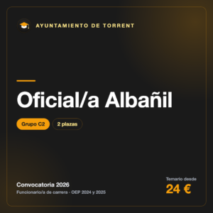 Oficial/a Albañil C2 · Ayuntamiento de Torrent