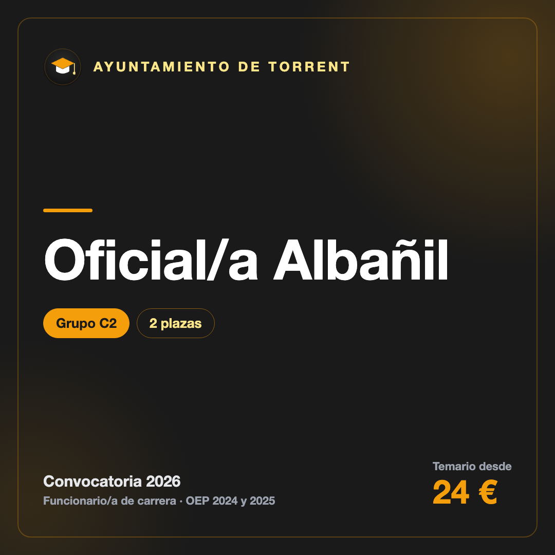 Oficial/a Albañil C2 · Ayuntamiento de Torrent