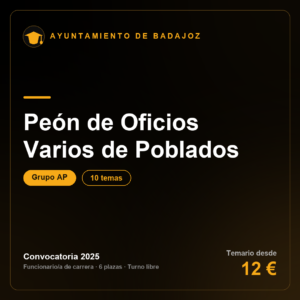 Peón de Oficios Varios de Poblados AP · Ayuntamiento de Badajoz