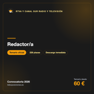 Redactor/a · RTVA y Canal Sur Radio y Televisión