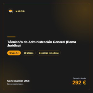 Técnico/a de Administración General (Rama Jurídica) A1 · Madrid
