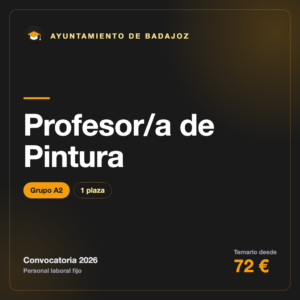 Profesor/a de Pintura A2 · Ayuntamiento de Badajoz