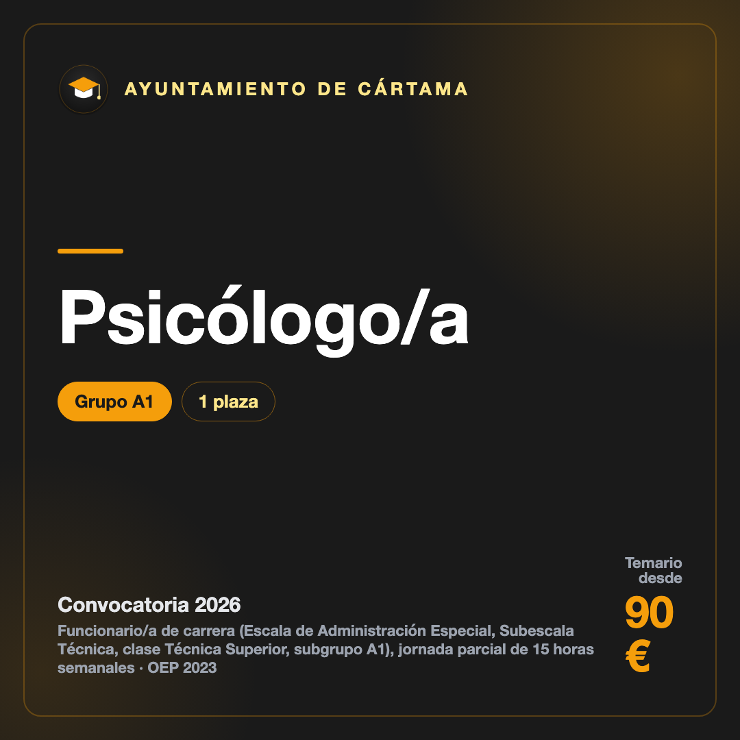 Psicólogo/a A1 · Ayuntamiento de Cártama