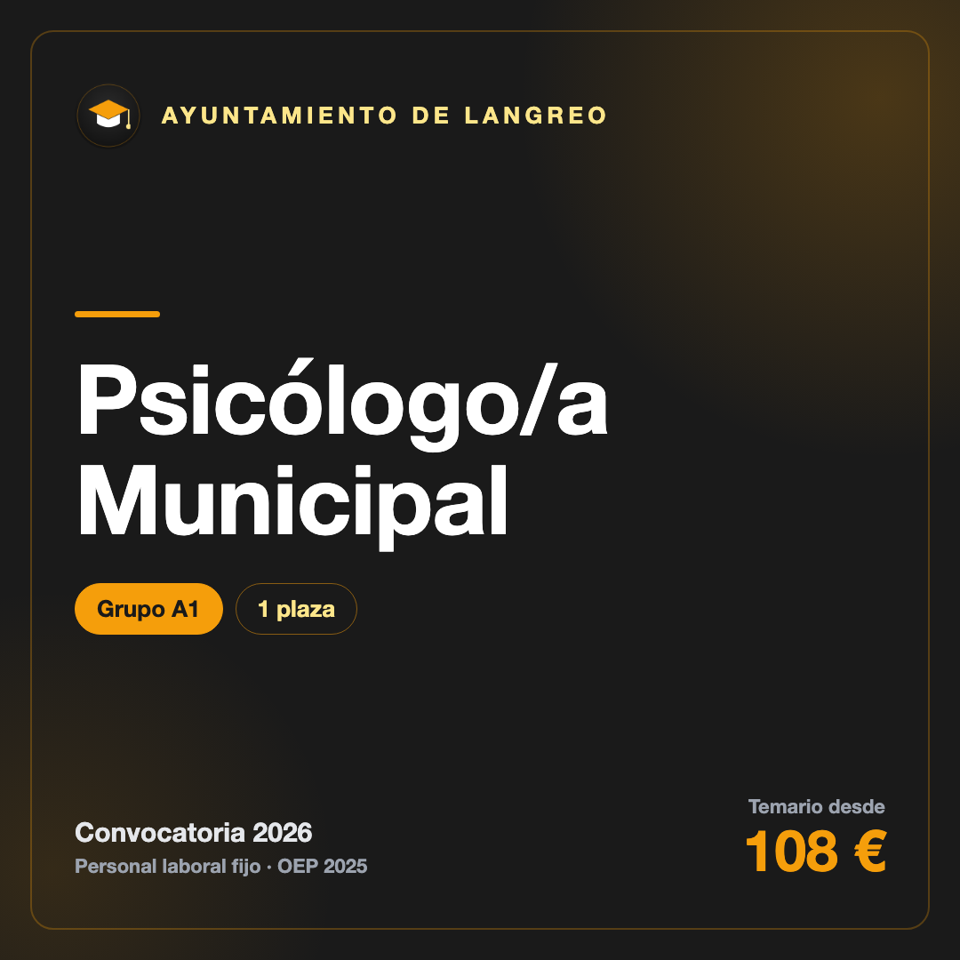 Psicólogo/a Municipal A1 · Ayuntamiento de Langreo