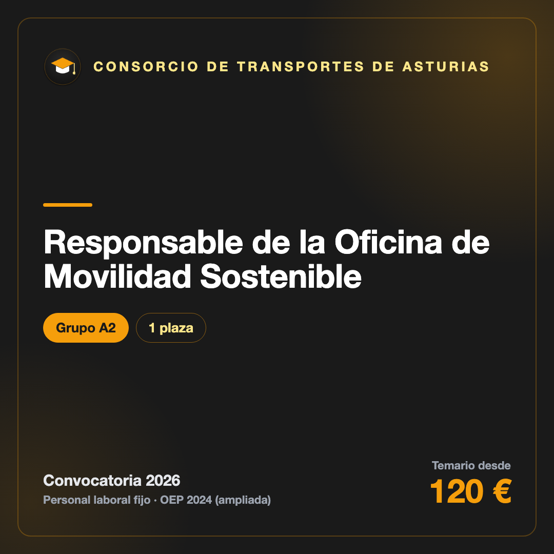 Responsable de la Oficina de Movilidad Sostenible A2 · Consorcio de Transportes de Asturias