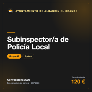 Subinspector/a de Policía Local A2 · Ayuntamiento de Alhaurín el Grande