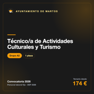 Técnico/a de Actividades Culturales y Turismo A2 · Ayuntamiento de Martos