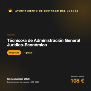 Técnico/a de Administración General Jurídico-Económico A1 · Ayuntamiento de Buitrago del Lozoya
