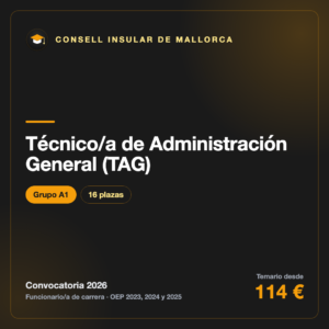 Técnico/a de Administración General (TAG) A1 · IMAS · Consell de Mallorca