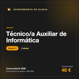 Técnico/a Auxiliar de Informática C1 · Ayuntamiento de Aldaia
