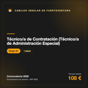 Técnico/a de Contratación (Técnico/a de Administración Especial) A1 · Cabildo de Fuerteventura