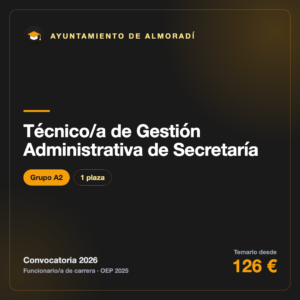 Técnico/a de Gestión Administrativa de Secretaría A2 · Ayuntamiento de Almoradí