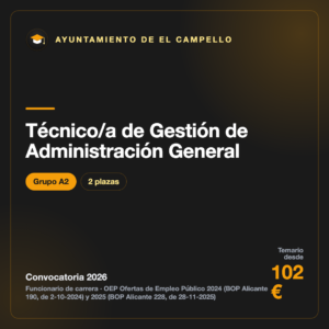 Técnico/a de Gestión de Administración General A2 · Ayuntamiento de El Campello