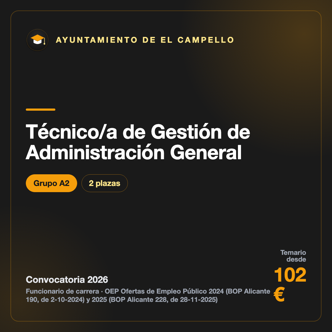 Técnico/a de Gestión de Administración General A2 · Ayuntamiento de El Campello