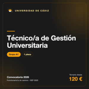 Técnico/a de Gestión Universitaria A1 · Universidad de Cádiz