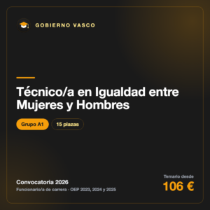 Técnico/a en Igualdad entre Mujeres y Hombres A1 · Gobierno Vasco