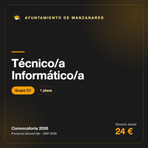Técnico/a Informático/a C1 · Ayuntamiento de Manzanares