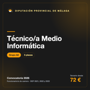 Técnico/a Medio Informática A2 · Diputación de Málaga
